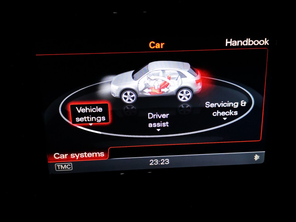 audi q3 car systems menu