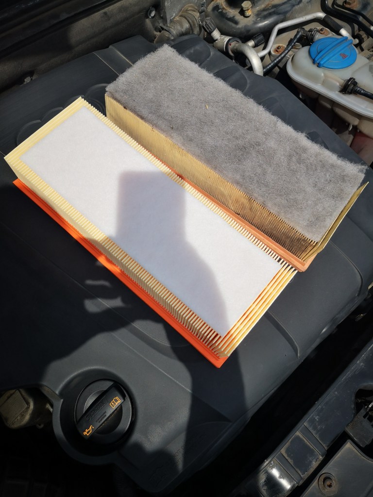 audi a5 b8 old and new air filter